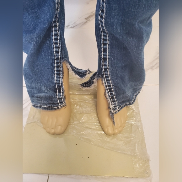 Rock Revival Women's Distressed Blue Skinny Jeans Size 29 - Picture 6 of 13